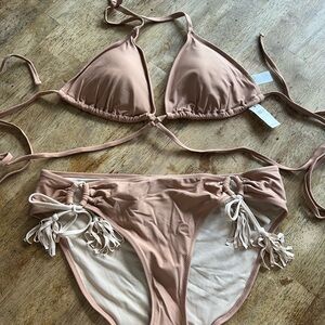 Aerie 2 Piece Beautiful Triangle String Bikini Set XL NWT